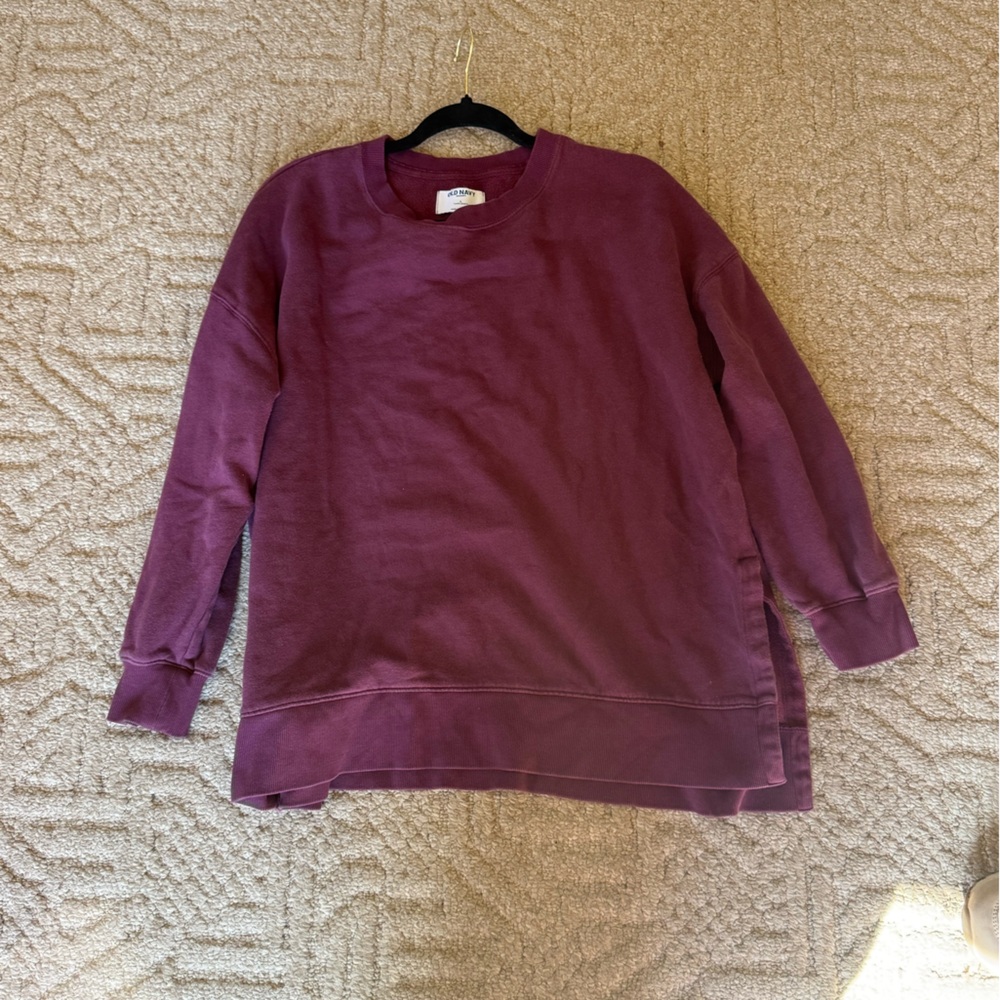 Old Navy Burgundy Long Sleeve Tunic Sweatshirt